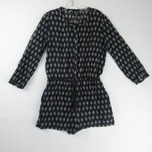 Madewell Getaway Romper Size S Black Paisley Printed